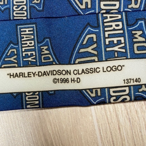 Vintage 1996 Harley-Davidson Classic Logo Blue Tie - Picture 5 of 16